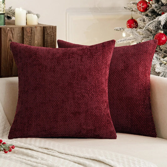 Farmhouse Chenille Throw Pillow Cover
