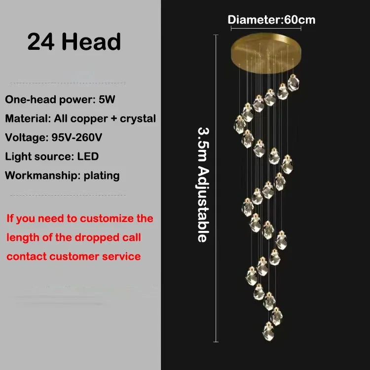 Single head crystal pendant from the modern crystal staircase chandelier range