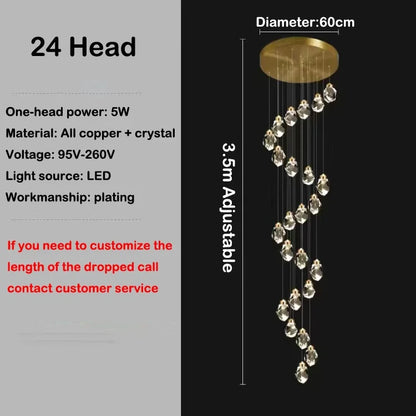 Single head crystal pendant from the modern crystal staircase chandelier range