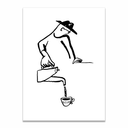 Korean Minimalist Anime Couple Canvas Wall Art