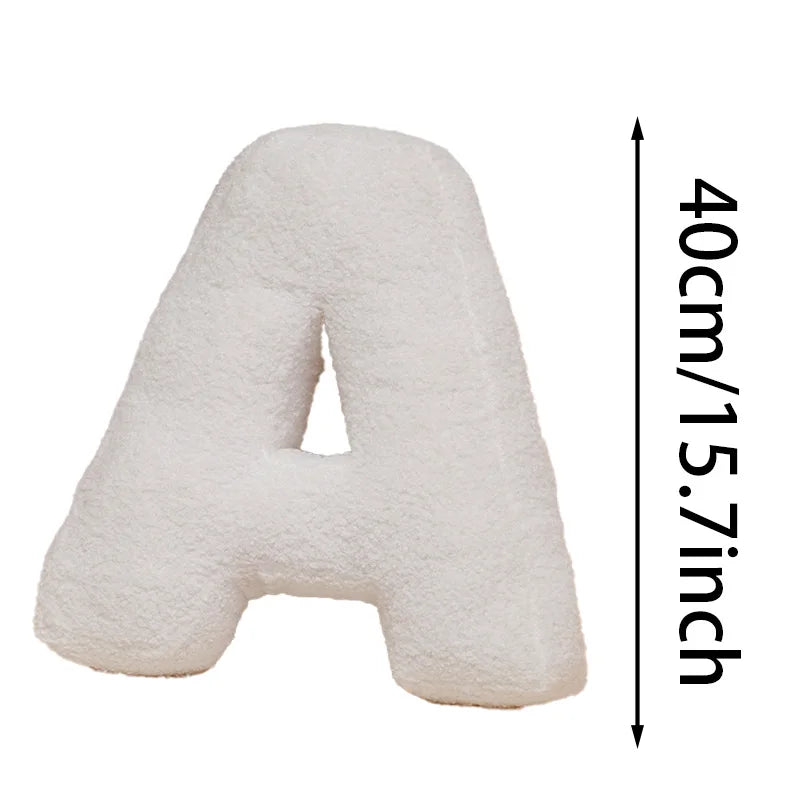 Alphabet Letter Plush Pillow — styling detail