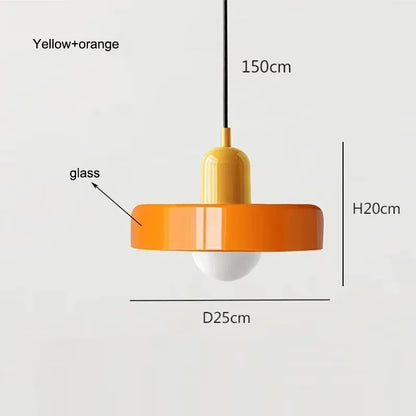 Brown glass chandelier shade with iron hardware and cord suspension