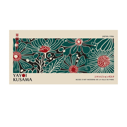 Yayoi Kusama inspired polka dot canvas wall art — multiple size comparison