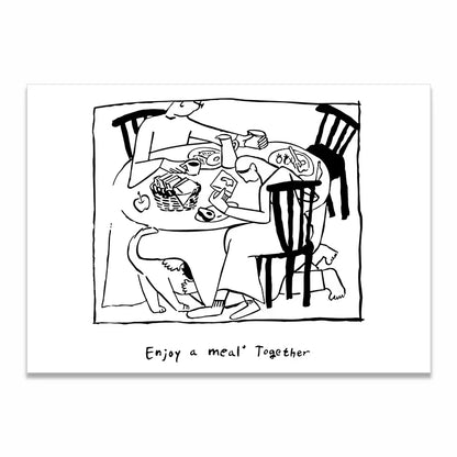 Korean Minimalist Anime Couple Canvas Wall Art