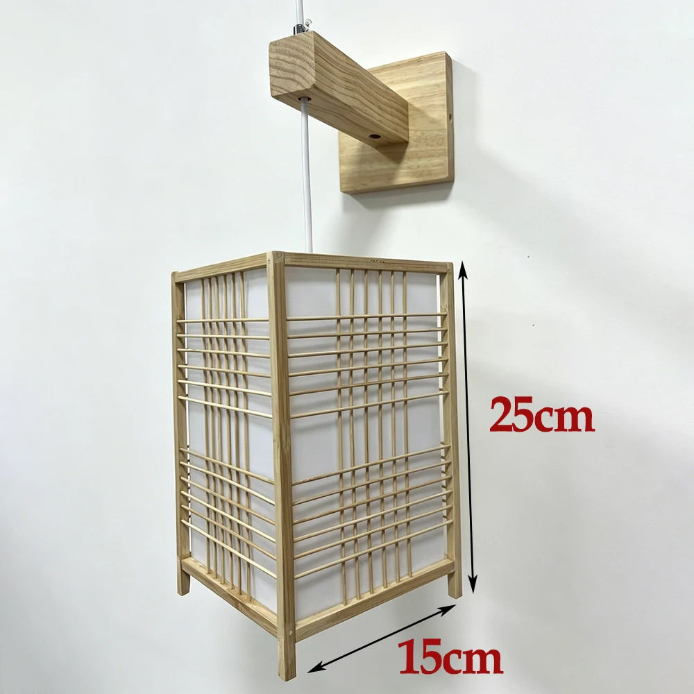 Japanese Retro Bamboo Rattan Wall Sconce