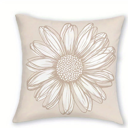Floral Print Plush Throw Pillow Cover — styling detail