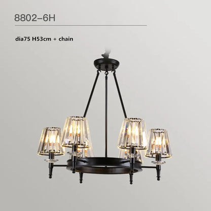 Matte Black Crystal Chandelier