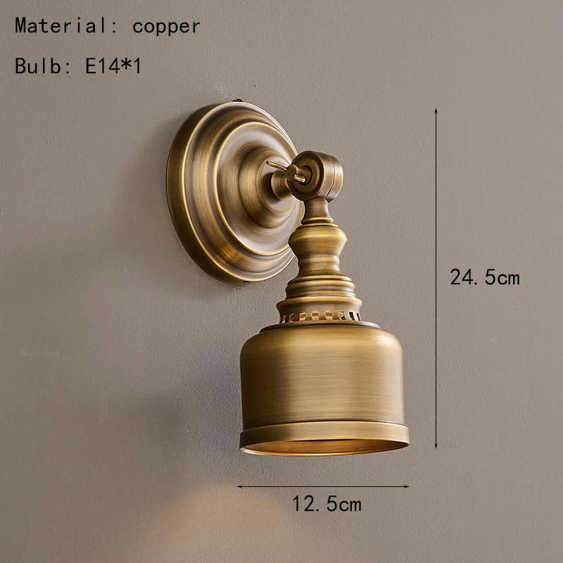 Antique Copper Clear Glass Wall Sconce