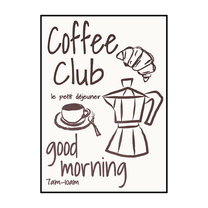 Retro Coffee Menu Kitchen Canvas Wall Art Print