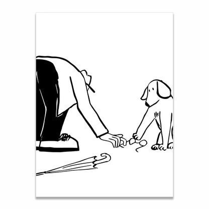 Korean Minimalist Anime Couple Canvas Wall Art