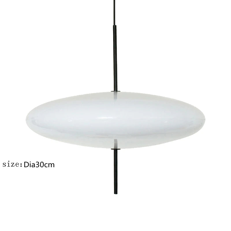 Plated iron chandelier body carrying three acrylic shades in white