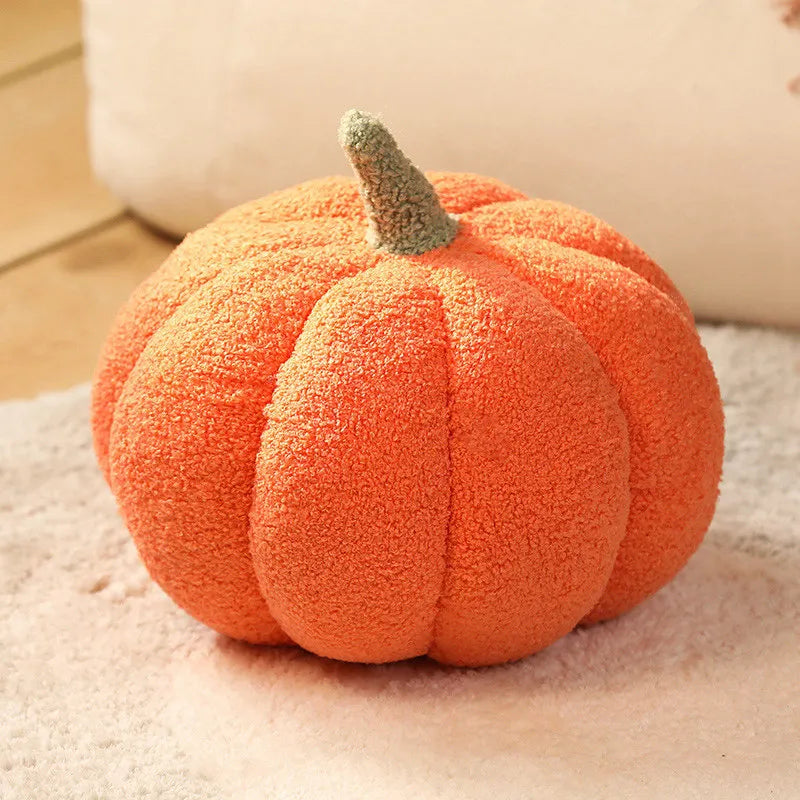 Plush Pumpkin Decorative Pillow — styling detail
