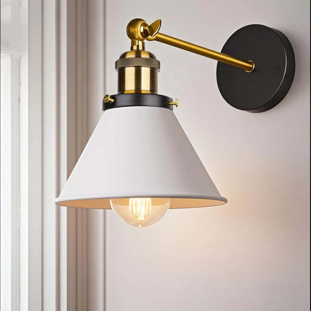 wall sconce, close-up of shade and hardware detail