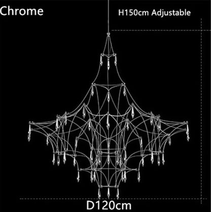 Golden minimalist chandelier on slim cord suspension for modern interiors