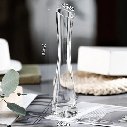 Slanted Glass Flower Vase