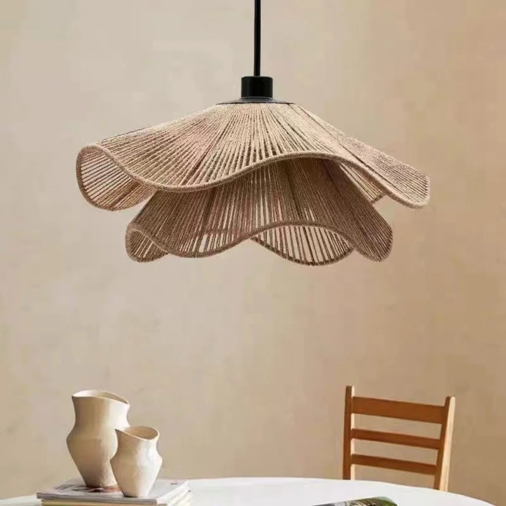 Rope chandelier in the 60 centimetre size with adjustable cord suspension