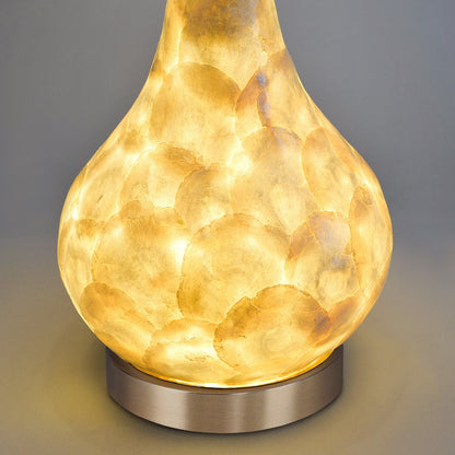 Luxury lamp from above showing circular opal shade top