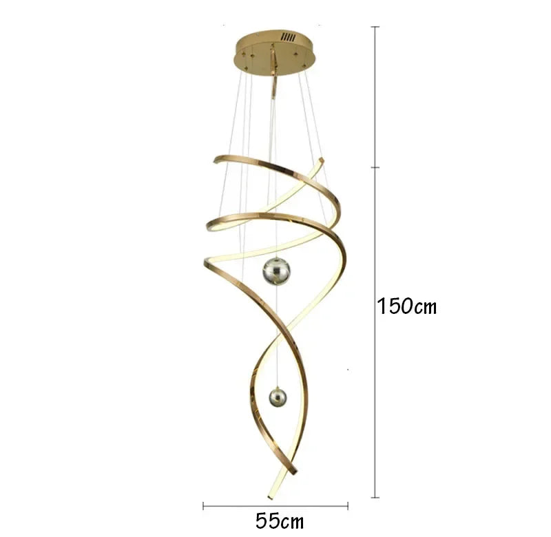 Modern geometric chandelier with nested square frames in a polished gold finish