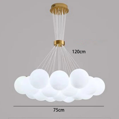 Acrylic cluster chandelier at 17.7 in diameter for a bedroom