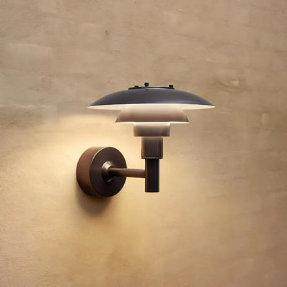 outdoor wall sconce, front view on white background
