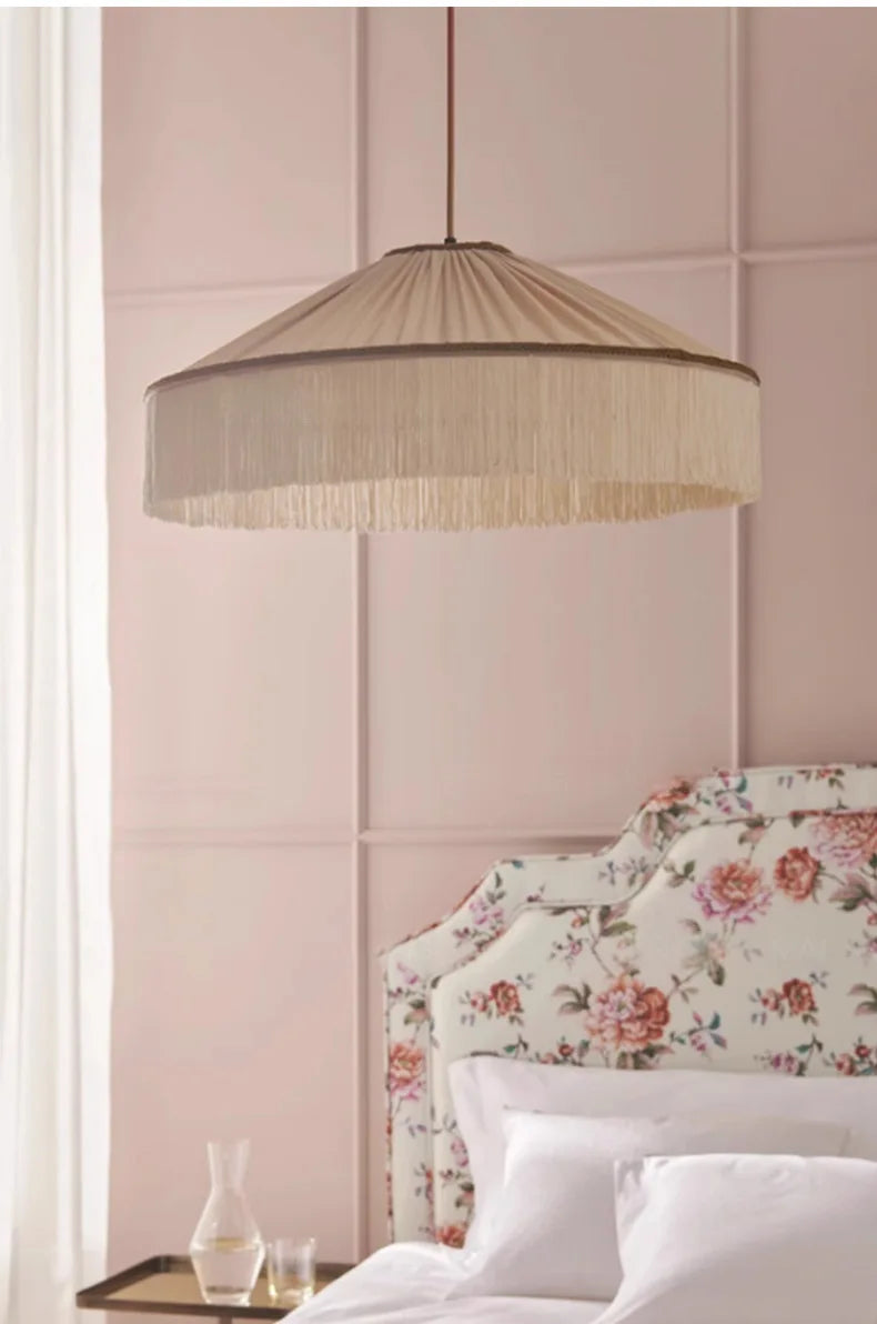 Boho Cloth Tassel Pendant Light
