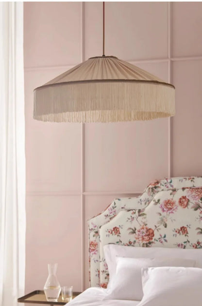 Boho Cloth Tassel Pendant Light