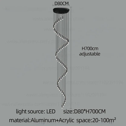 Plated aluminum rod chandelier with remote dimming and 90 to 260V operation