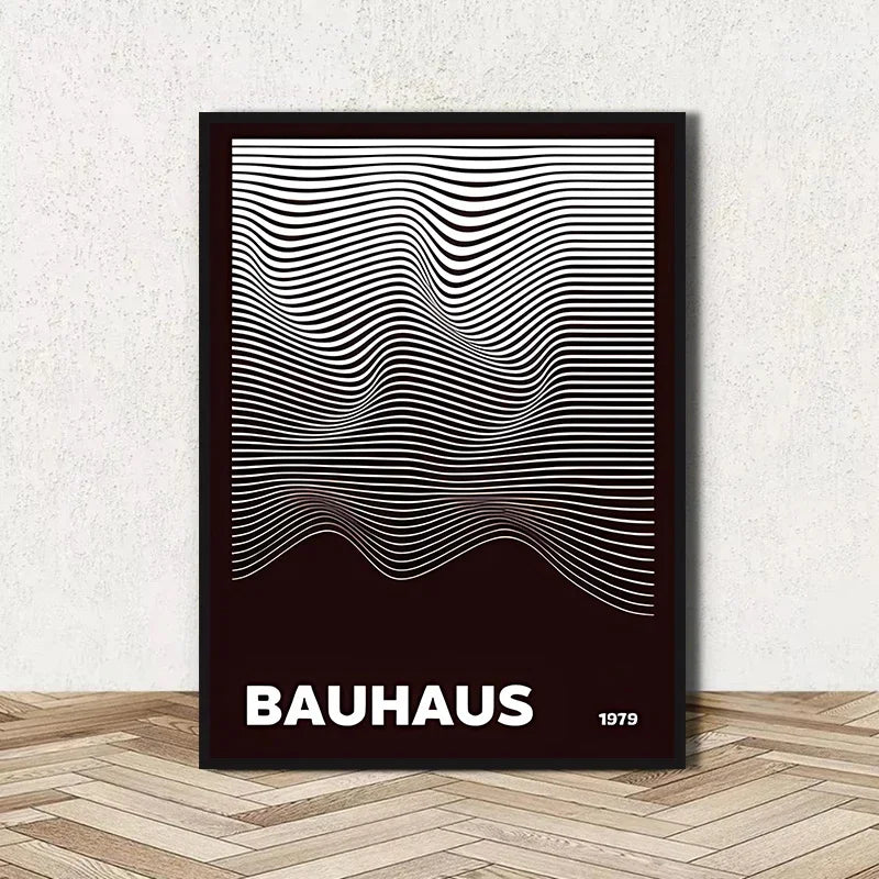 Abstract Bauhaus Geometric Line Art Canvas Wall Art