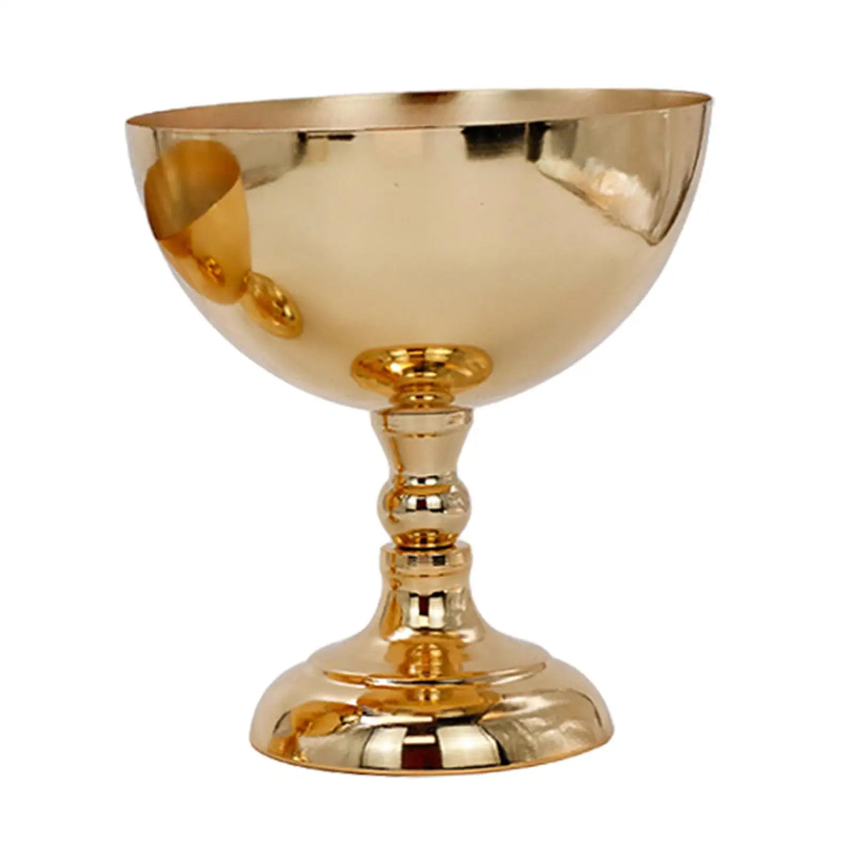 Gold metal wedding vase stand displayed in bridal event styling vignette