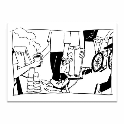 Korean Minimalist Anime Couple Canvas Wall Art
