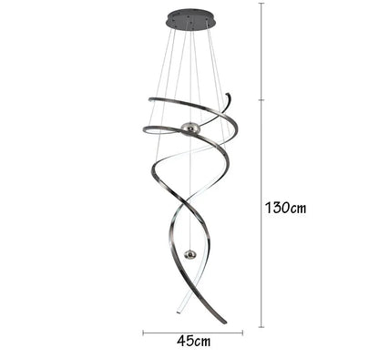 Black geometric staircase chandelier with touch on off switch control