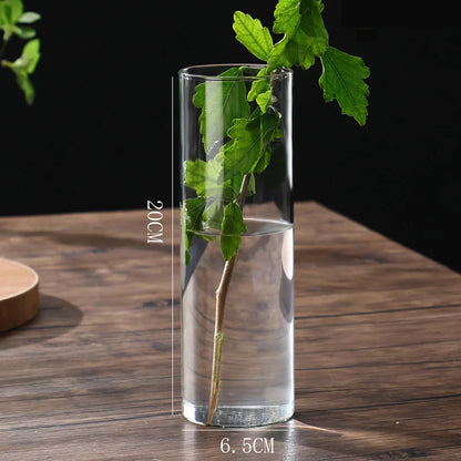 Clear Glass Cylinder Flower Vase