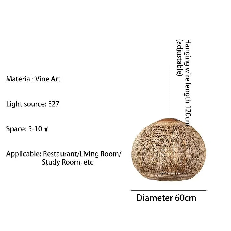 Wabi Sabi Rattan Pendant Light