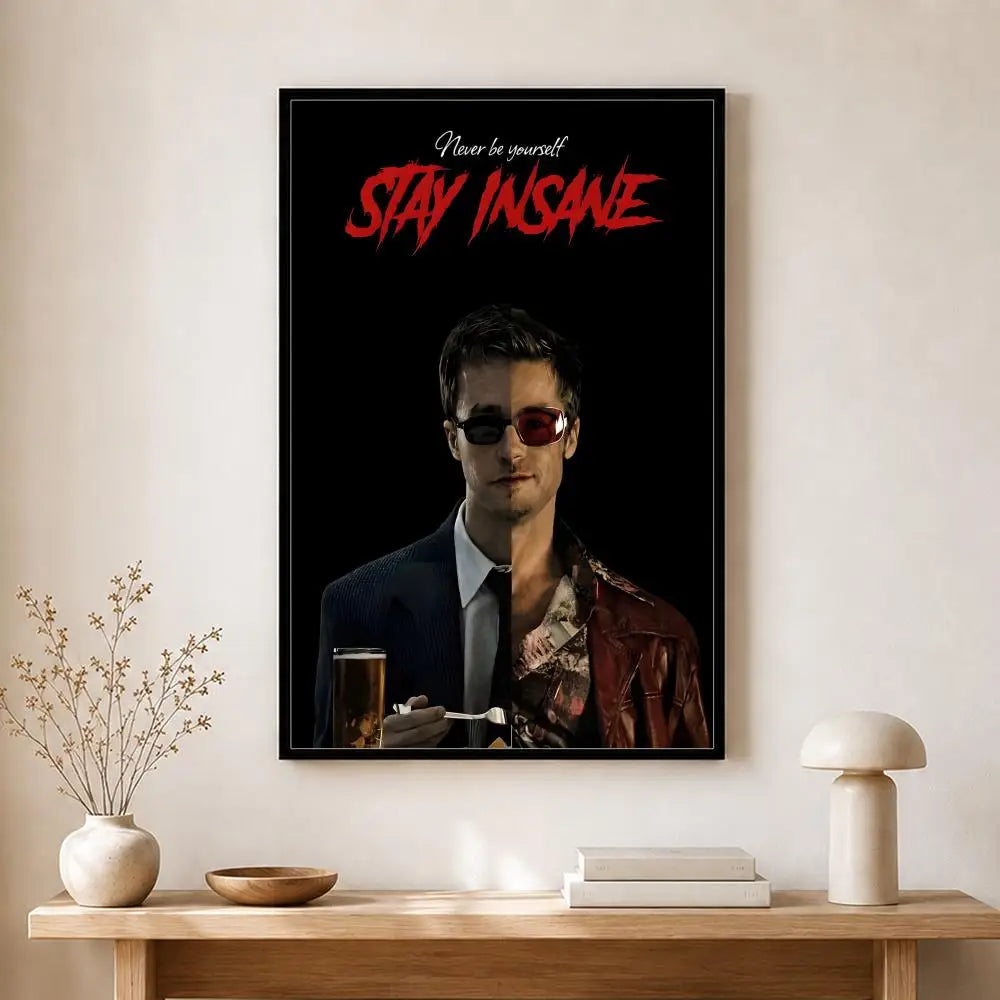 Fight Club Movie Retro Art Canvas Wall Art Poster