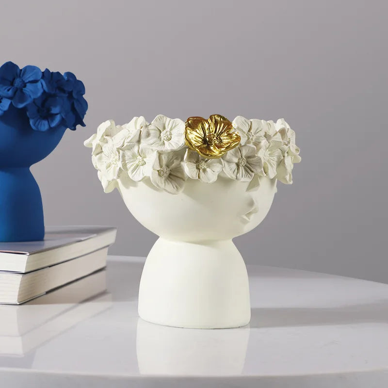 Nordic cute girl flower vase living room desktop décor