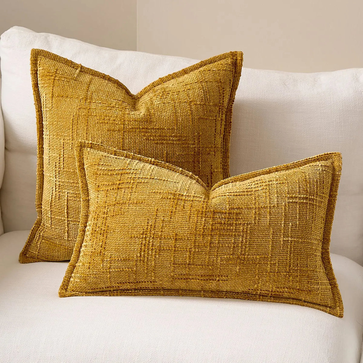 Solid Chenille Throw Pillow Cover — styling detail
