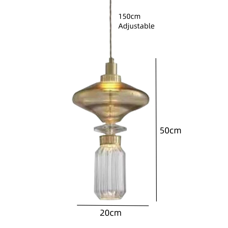 Amber Glass LED Chandelier