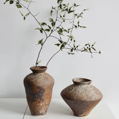 Retro handmade ceramic vase Zen Chinese hotel décor