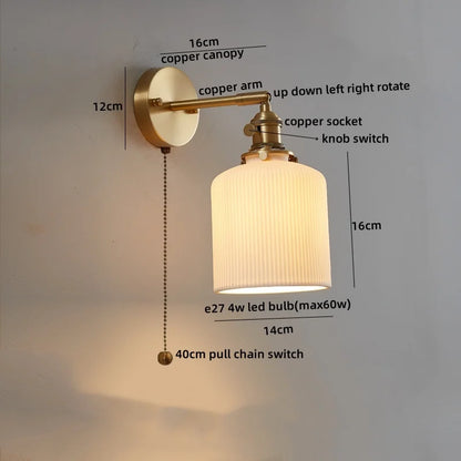Nordic LED Pull Chain Wall Sconce