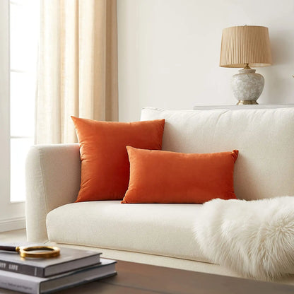 Soft Velvet Lumbar Pillow Cover — styling detail