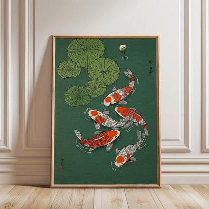 Japanese Koi Fish Zen Pond Canvas Wall Art