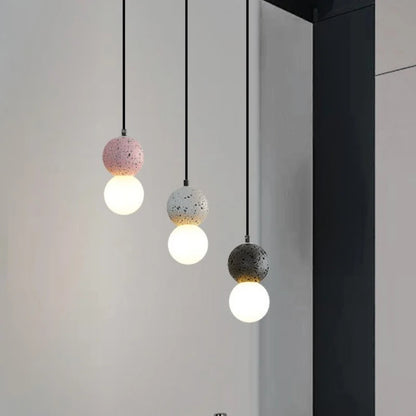 Concrete Ball Pendant Light