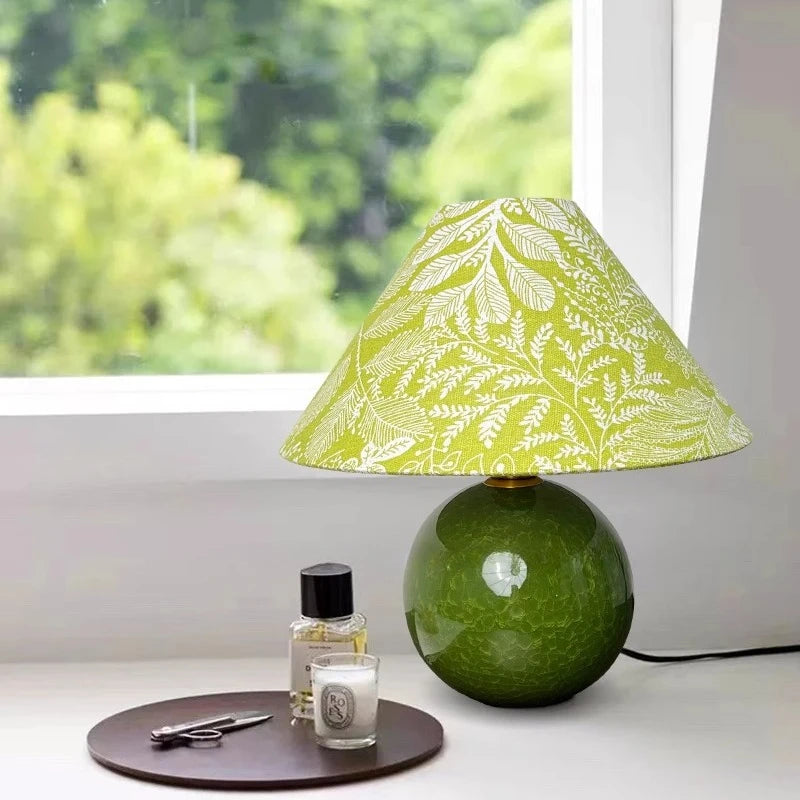 American ceramic lamp bedroom bedside switched on ambient display