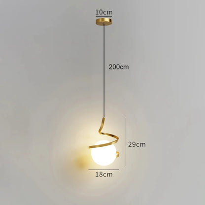 LED Glass Bedside Pendant