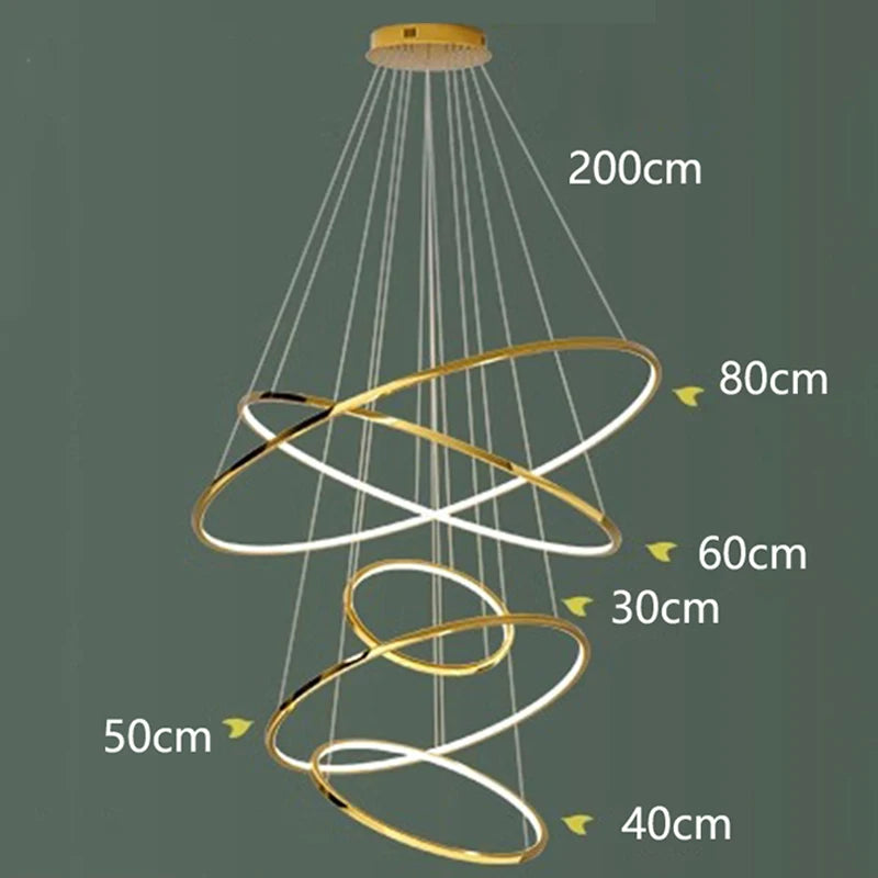 Gold ring chandelier with wedge base LEDs and touch on and off switching