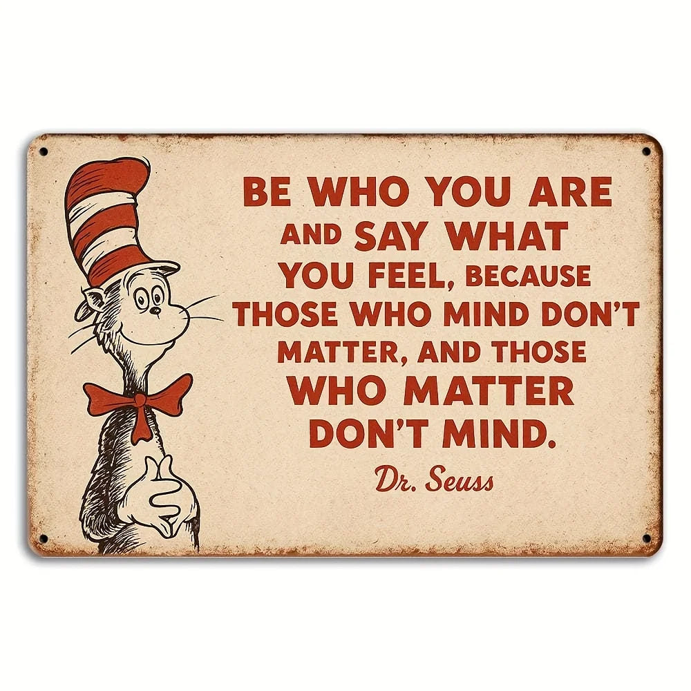 Dr. Seuss inspirational quote canvas wall art — close-up detail view