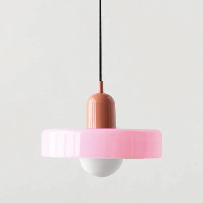 Orange glass chandelier with changeable light colour option