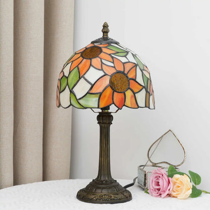 Tiffany sunflower lamp US plug switched on bright jewel bedroom