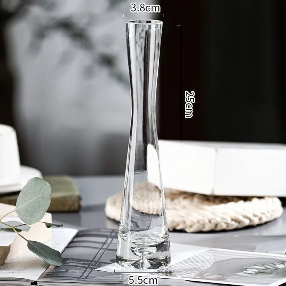 Slanted Glass Flower Vase