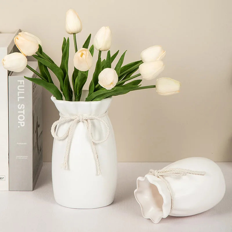 Medium plastic bow vase modern Nordic home decoration